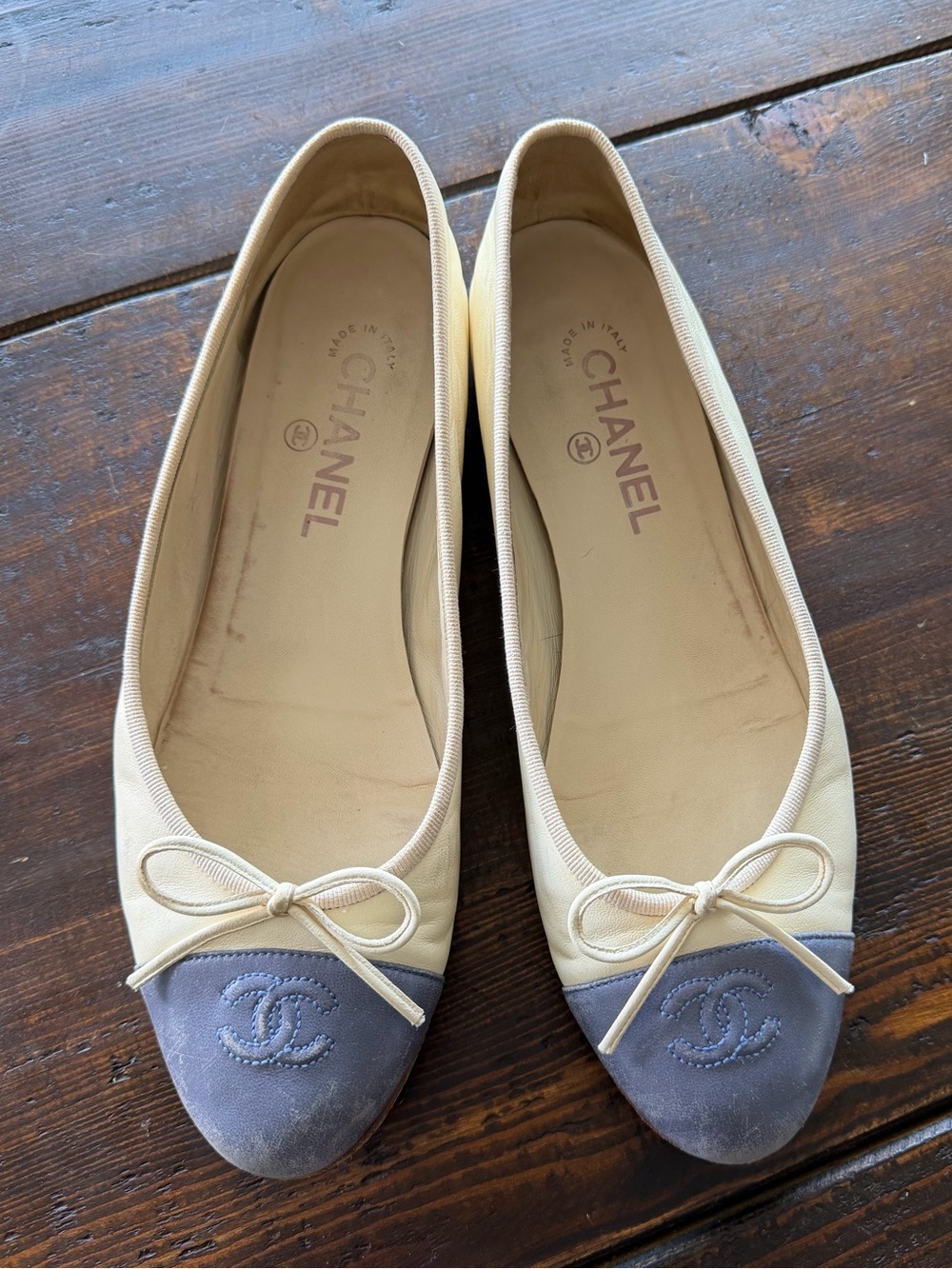 Chanel Interlocking CC Logo Lambskin Ballet Flats Size IT 39.5 - Picture 2 of 16